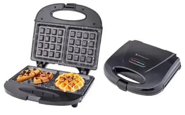 Вафельниця електрична МАРМОРНИМ з антипригарним покриттям 1000 Вт, апарат для приготування вафель, фото 1