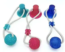 Іграшка для домашніх тварин з присоскою, Dog toy rope PULL, Гумова іграшка для собак, фото 2