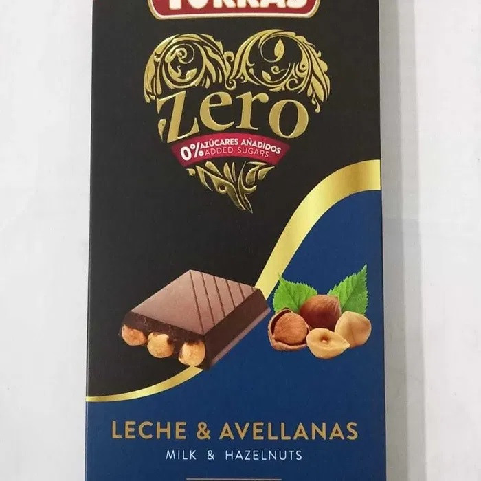 Шоколад Молочный без сахара и глютена Торрас с фундуком Torras Zero Leche Avellanas 150 г Испания - фото 2 - id-p1747006309