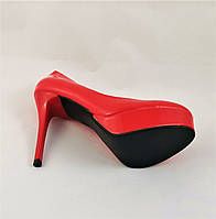 Женские Красные Туфли на Каблуке Шпильке Лаковые Модельные (размеры: 36,37,38,40) - 161 высокое качество