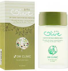 Зволожуючий  тонер з оливою для чоловіків 3w Clinic Olive For Man Fresh Skin