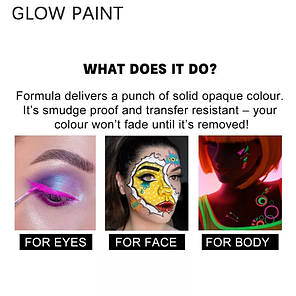 Аквагрим 10 кольорів Veronni 1УФ фарби для боді арта + пензлик, фото 3