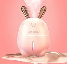Міні зволожувач-нічник Rabbit РОЖЕВИЙ, Зволожувач повітря-лампа, Дифузор для дому, Дифузор для дому, фото 4