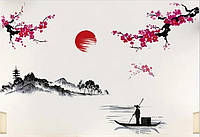 Виниловые наклейки на стену Цветущая сакура - Япония! (лист 50 х 70 см) Б354
