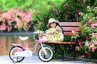 Велосипед дитячий двоколісний 18" для дівчинки Маленький лебідь біло-рожевий
