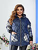 Р. 52-66 Жіноча комбінована демісезонна куртка 1366 великих розмірів, фото 4