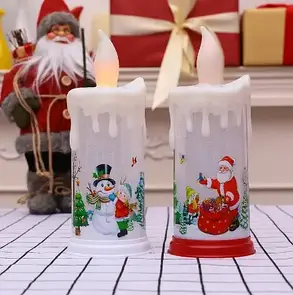 Свічка світлодіодна plastic swinging candle Led 12 шт. колір білий+малюнок 12 см, Свічка-світильник, фото 4