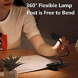 Настільна лампа з кліпсою Baseus Comfort Reading Mini Clip Lamp DGRAD-0G Dark Gray 3-24 години сенсорна, фото 2