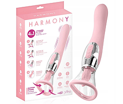 Гіпоалергенний вібратор HARMONY та оральний язичок в одному стимулятор клітора + гель, фото 3