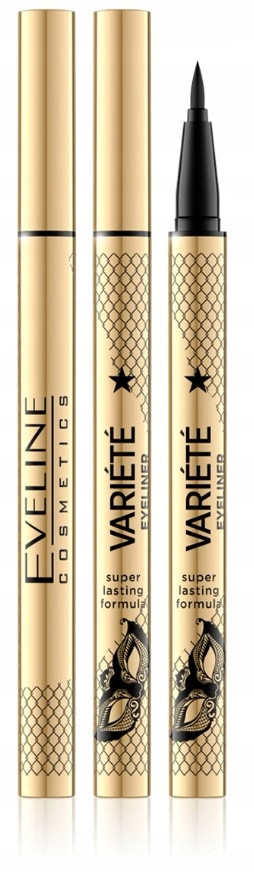 Водостійка підводка-фломастер для очей Eveline Cosmetics 24h Ultra Black Waterproof Variete Eyeliner