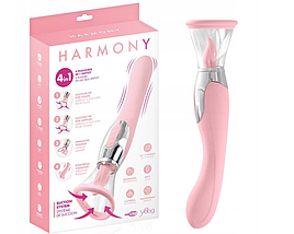 Гіпоалергенний вібратор HARMONY та оральний язичок в одному стимулятор клітора + гель, фото 4