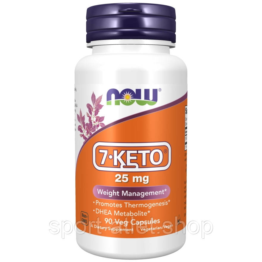 Жироспалювач NOW 7-Keto 25 mg, 90 вегакапсул, фото 1