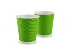 Стакан паперовий гофрований 270мл зелений F-горизонт 25шт/уп