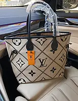LV Neverfull Beige высокое качество женские сумочки и клатчи высокое качество