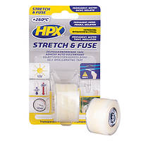 HPX Stretch&Fuse - 25мм х 0,8м, прозрачная силиконовая вулканизирующая лента для ремонта труб и