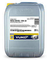 Олива моторна YUKO MEGA DIESEL 10W-40 API CI-4/SL (17,5 кг/20л)