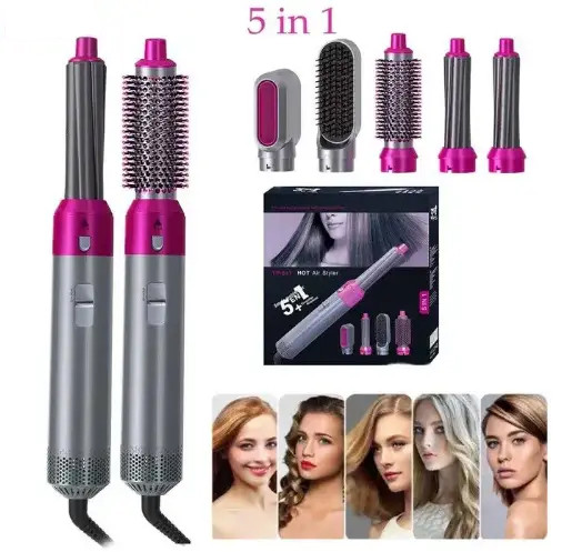 Універсальний Мультистайлер 5 в 1 Hot Air Styler фен стайлер для завивки випрямляч прасування плойка для волосся, фото 1