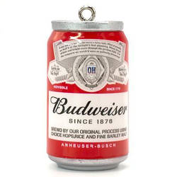 Підвіска, брелок у вигляді банки Budweiser, розмір 45х23мм, 1шт.