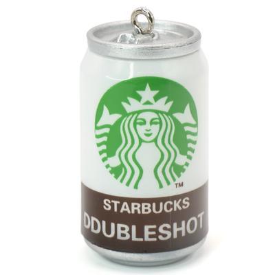 Підвіска, брелок у вигляді банки Starbucks білий, розмір 45х23мм, 1шт.