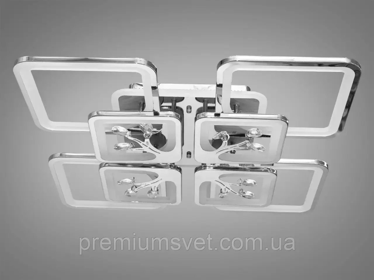 Люстра світлодіодна стельова 8157/4+4 GR LED 3color dimmer