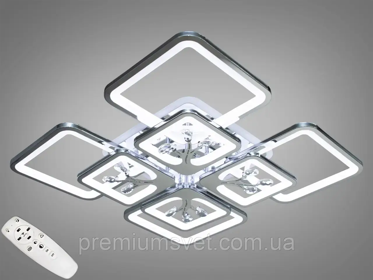 Люстра світлодіодна стельова 8157/4+4 HR LED 3color dimmer, фото 1