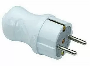 Вилка FAR 16А 220В із заземленням пряма біла