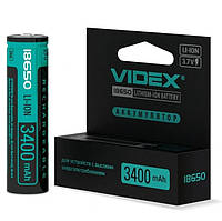 Акумулятор Videx літій-іонний 18650 (без захисту) 3400mAh bulk/1шт