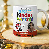 Чашка з прикольним дизайном "кіндер" для дитини на подарунок - додаємо фото та міняємо дані
