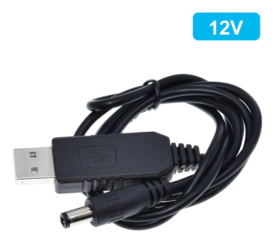 Зарядний кабель для роутера від USB 5,5*2,1 мм, 12 вольтів, фото 1