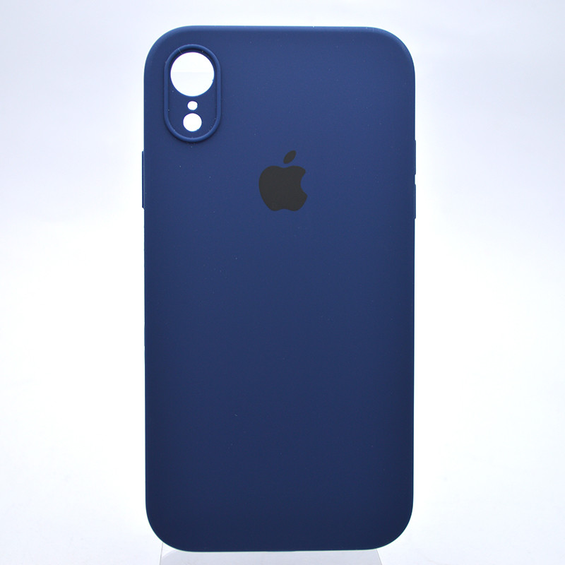 Чохол силіконовий з квадратними бортами Silicone case Full Square для iPhone Xr Midnight Blue Темно-синій
