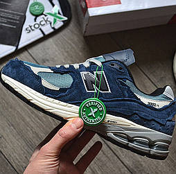 Чоловічі кросівки New Balance 2002R Protection Pack 'Steel Blue' замша весна-осінь-літо. Живе фото 42