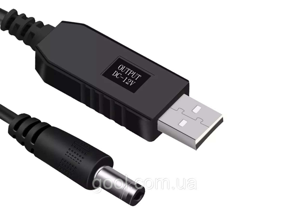 Кабель юсб (USB) для вай фай роутера USB-DC працює від повербанка 5,5×2,5 мм 12V вольт