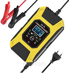 Зарядний пристрій для автомобільного акумулятора Foxsur 12V 7A Жовтий