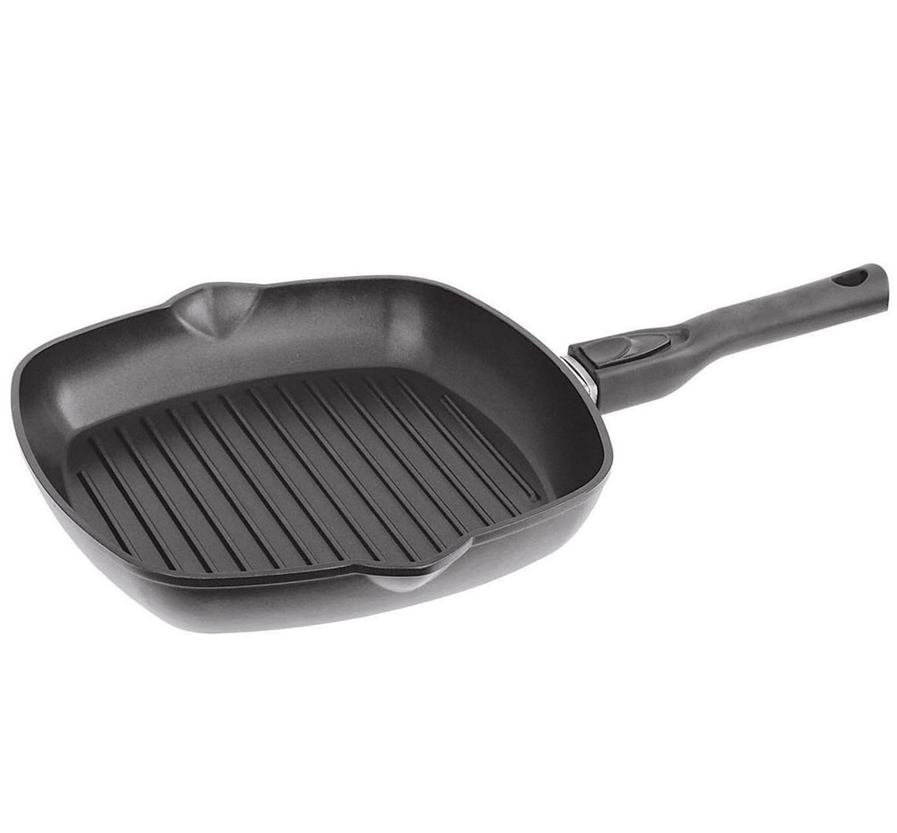 Сковорода-гриль з антипригарним покриттям і знімною ручкою 28х28
