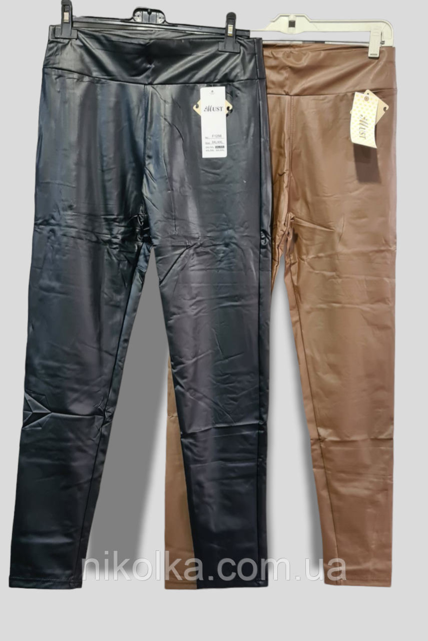 Лосини жіночі шкірзам оптом, 2XL/3XL-5XL/6XL рр., арт. F1256