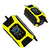 Автомобільний зарядний пристрій Foxsur 12V 7A для акумулятора Жовтий
