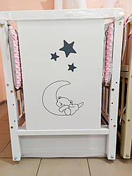 Дитяче ліжечко "Ведмедик" в білому кольорі з ящиком для білизни ТМ Дубок