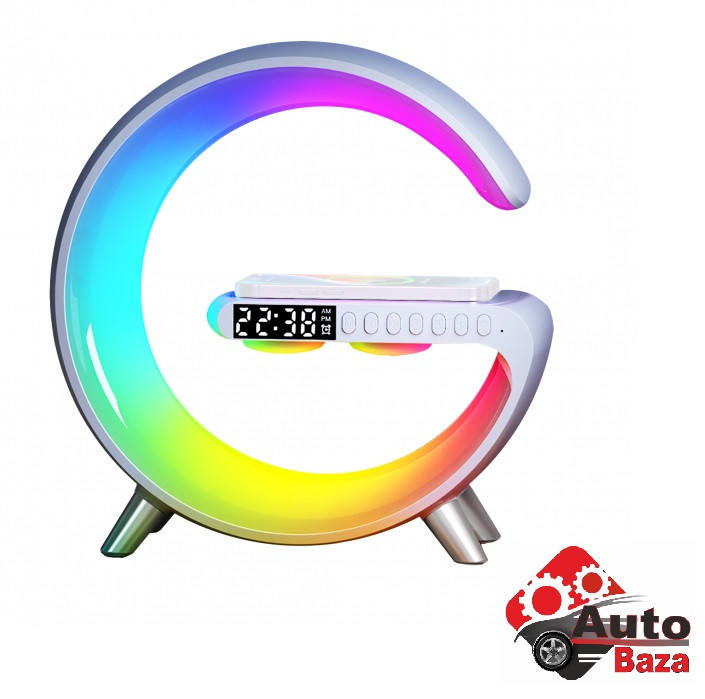 Настільна смарт лампа-нічник RGB 10W G-Smart Light Sound Machine, бездротова зарядка 15W + Bluetooth колонка