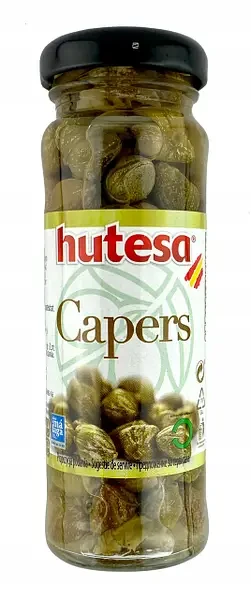 Каперси мариновані консервовані Capers Hutesa, 100 г у скляній банці, Іспанія, фото 1