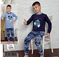 Детская пижама для мальчика интерлок в синем цвете