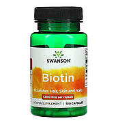 Биотин 5000 mcg, Swanson, biotin