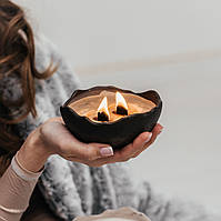 Черная массажная спа -свеча с кокосом и моной Massage SPA candle