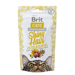 Brit Care Cat Snack Shiny Hair-беззернові ласощі для здорової шкіри та шовковистої вовни 50гр