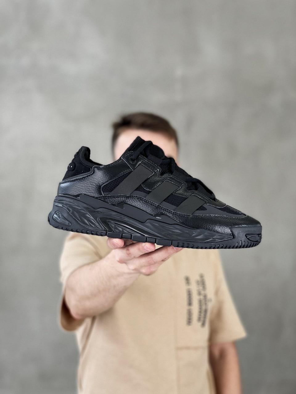 Кросівки чоловічі чорні Adidas Niteball (06929)