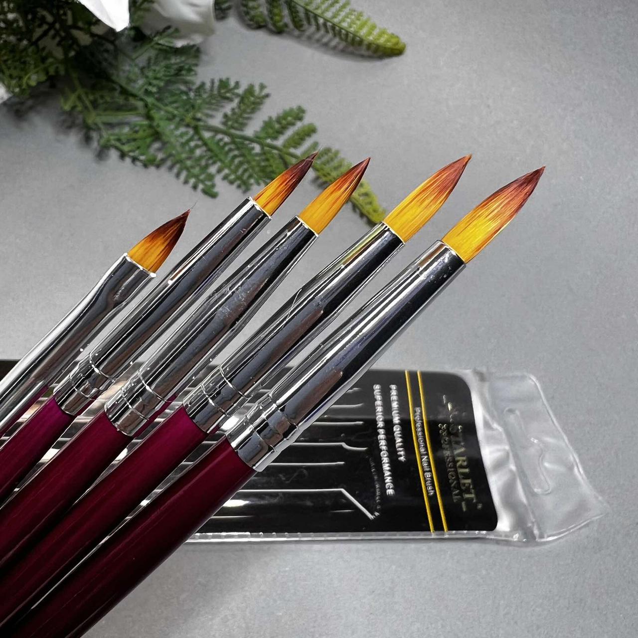 Купить Кисти для акрила набор 5шт для наращивания и декора ногтей, цена ...