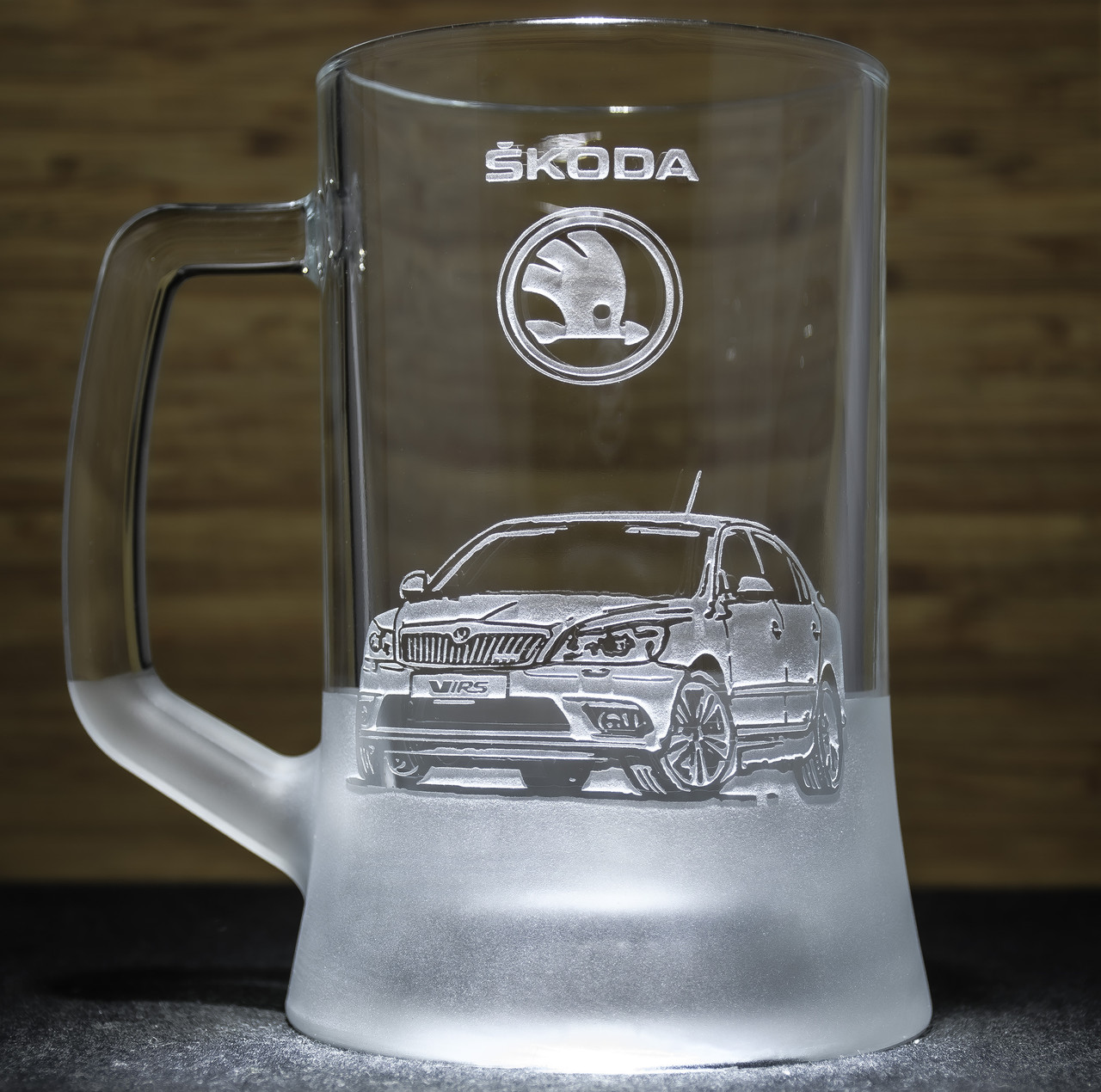 Сувенірний бокал для пива з гравіюванням SKODA Octavia Шкода Октавія