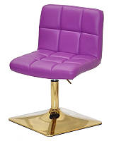 Стул Arno 4-GD-Base кожзам пурпур 1010, на золотой квадратной ноге с регулировкой высоты сиденья 37,5-53 см