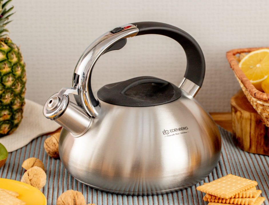 Чайник зі свистком із неіржавкої сталі 3 л Edenberg EB-2436/Чайник для плити, фото 1
