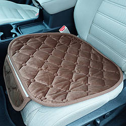 Накидка на переднє сидіння зі стьобаного велюру коричнева