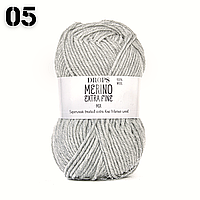 Пряжа Drops Merino Extra Fine 05 Светло-серый